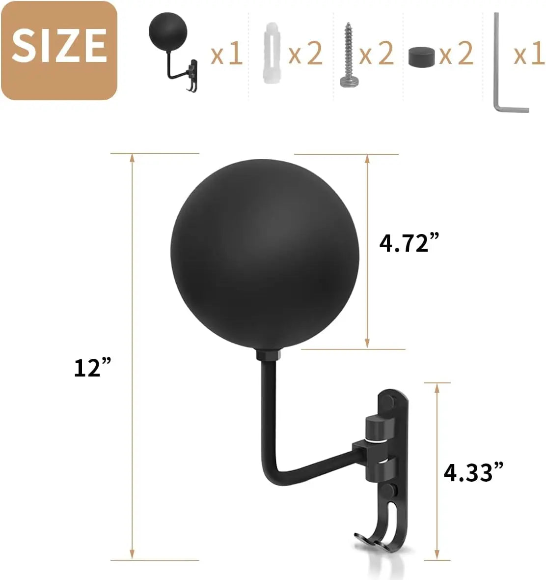 Motorcycle Helmet Wall Mount Rack with 180° Rotation and Dual Hooks for Coats, Caps, and Accessories