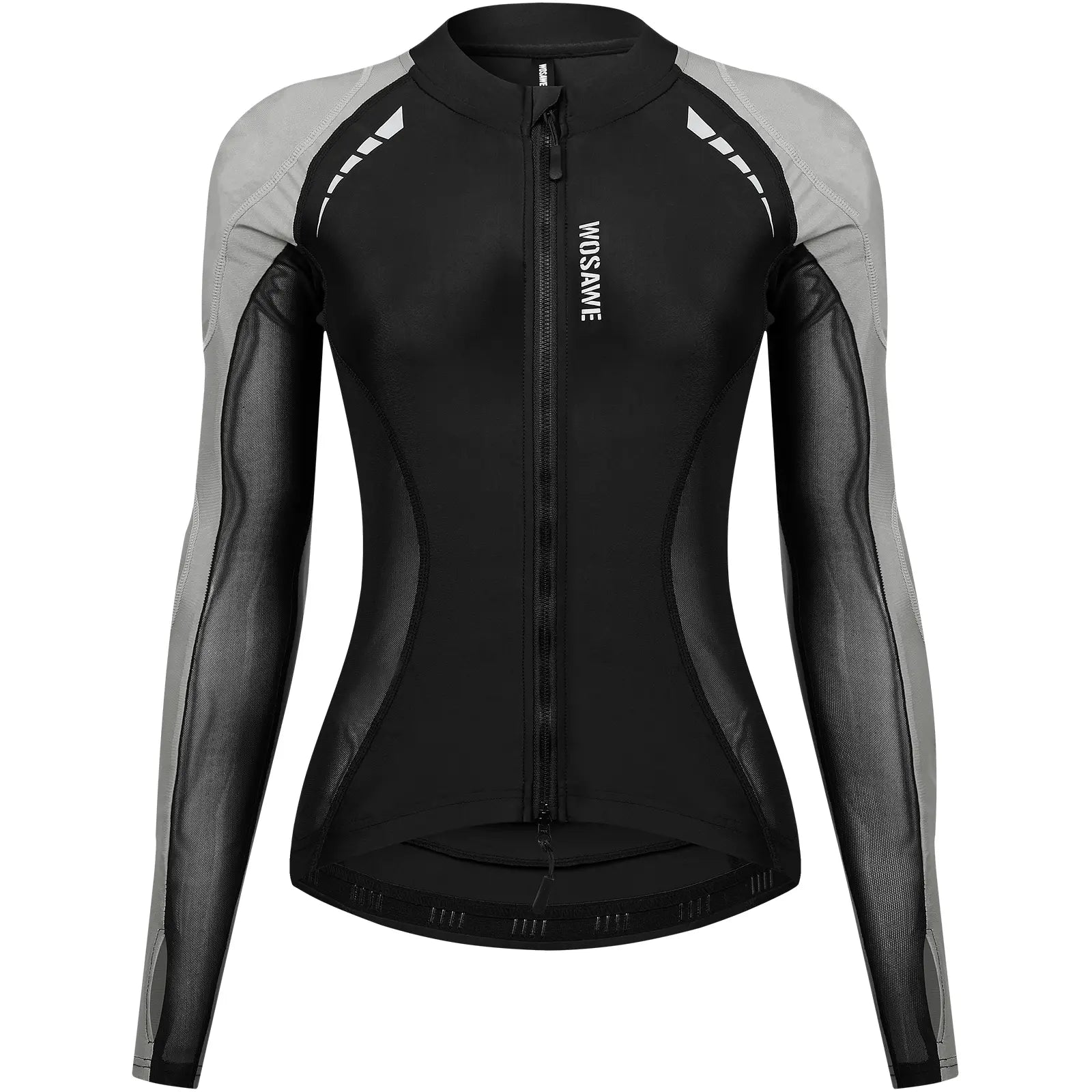 WOSAWE Women'S Mesh Fabric Riding Jacket - Sporty Padded Outerwear with Back Pads, Reflective Tape, UV Protection, Cool Underarms for Summer Bike, Outdoor Sports Protective Gear