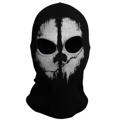 Motorcycle Balaclava Hood with Ghost Skull Design - Full Face Cover for Summer, Halloween, and Biking Activities