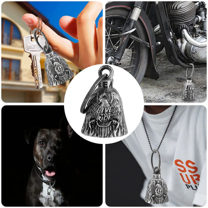 Dream Apparel I Love You Bell, Christmas/Halloween Bell, Gremlin/Guardian Motorcycle Bell/Motorcycle Key Chain for Women Men W/Hanger Bikers, Bell for Riders, Good Luck Riding Bell Spiritbell Moto Accessories