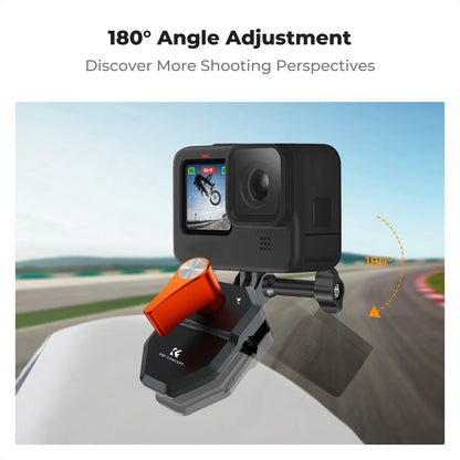 K&F Concept Motorcycle Windshield Clip Mount for GoPro Hero Series and DJI Osmo Action, Aluminum Alloy Camera Clamp with 1/4" Adapter, Action Camera Accessories