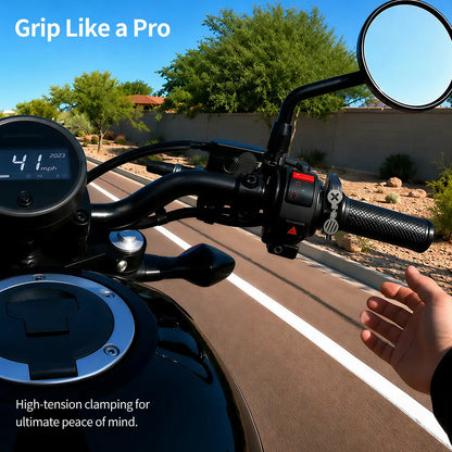 Universal Motorcycle Handlebar Throttle Lock - Ergonomic Grip Clamp for Speed Maintenance and Fatigue Relief During Extended Rides