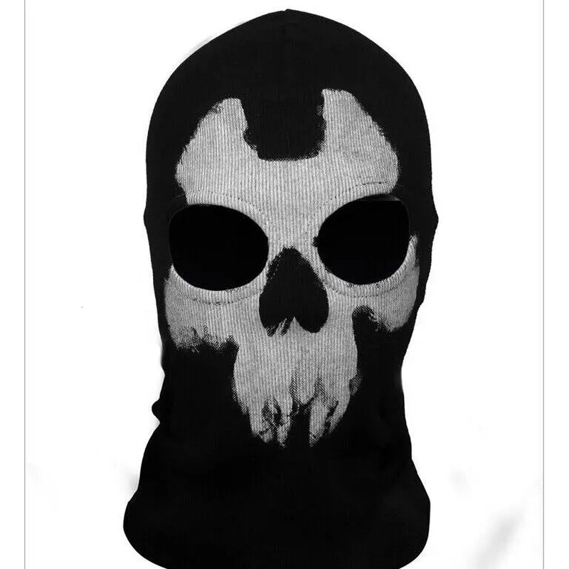 Motorcycle Balaclava Hood with Ghost Skull Design - Full Face Cover for Summer, Halloween, and Biking Activities