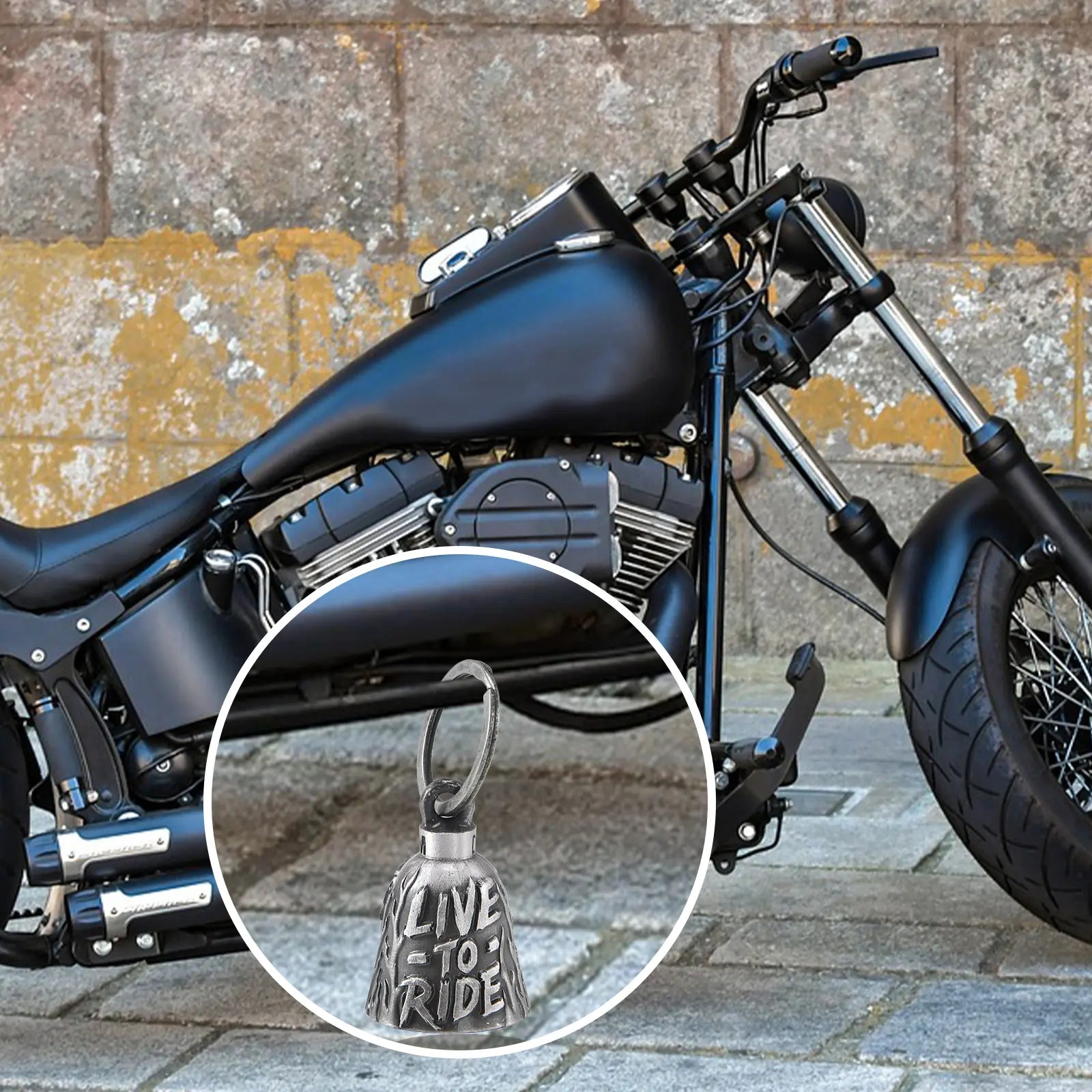 Dream Apparel I Love You Bell, Christmas/Halloween Bell, Gremlin/Guardian Motorcycle Bell/Motorcycle Key Chain for Women Men W/Hanger Bikers, Bell for Riders, Good Luck Riding Bell Spiritbell Moto Accessories