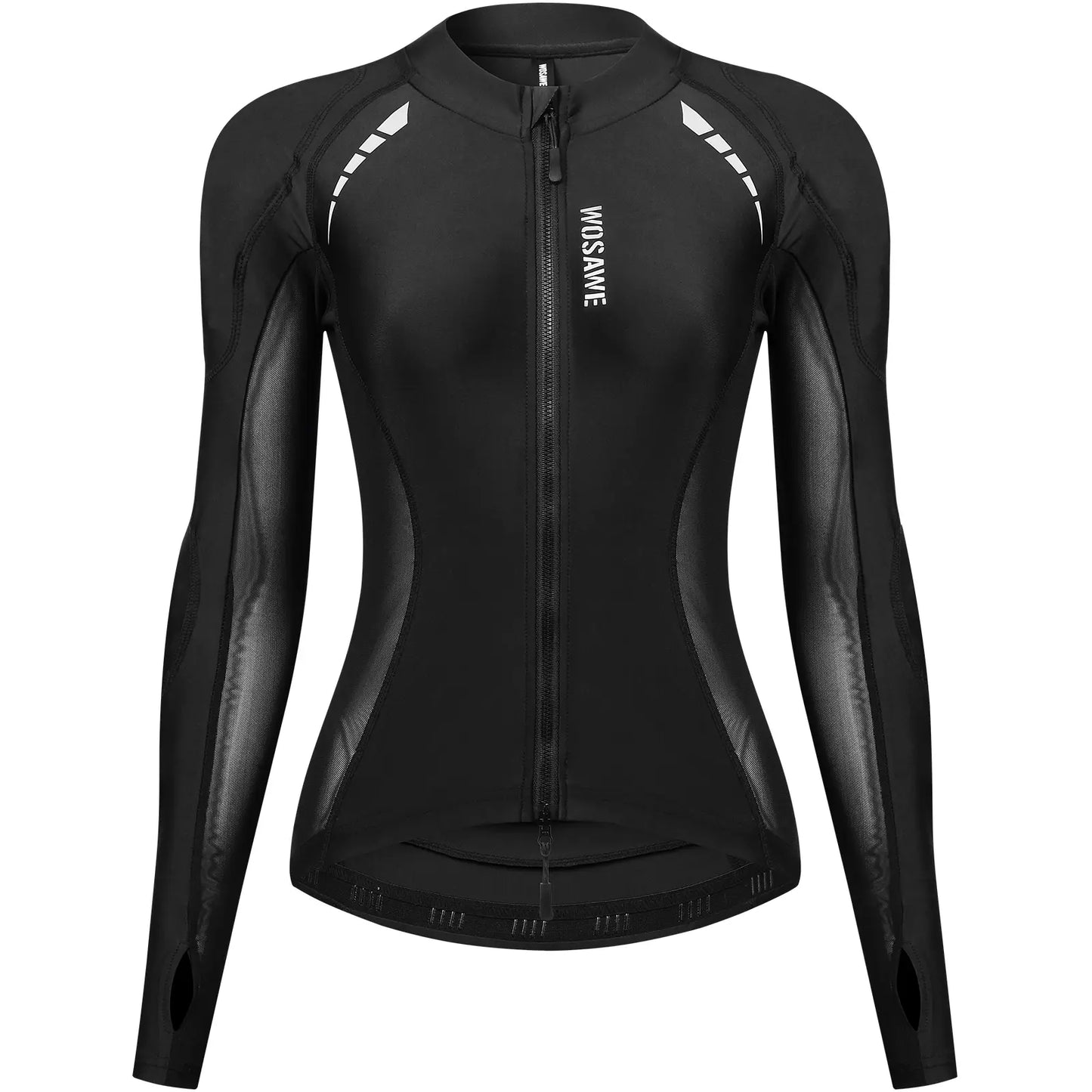 WOSAWE Women'S Mesh Fabric Riding Jacket - Sporty Padded Outerwear with Back Pads, Reflective Tape, UV Protection, Cool Underarms for Summer Bike, Outdoor Sports Protective Gear