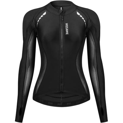 WOSAWE Women'S Mesh Fabric Riding Jacket - Sporty Padded Outerwear with Back Pads, Reflective Tape, UV Protection, Cool Underarms for Summer Bike, Outdoor Sports Protective Gear