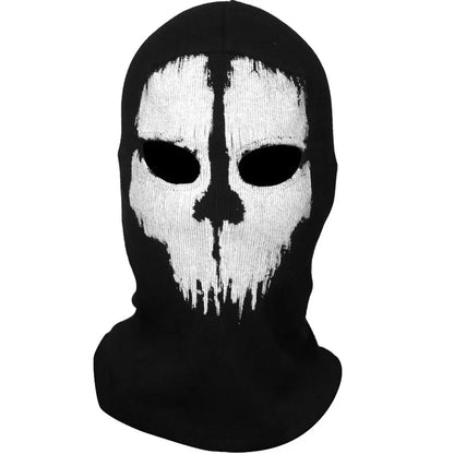 Motorcycle Balaclava Hood with Ghost Skull Design - Full Face Cover for Summer, Halloween, and Biking Activities